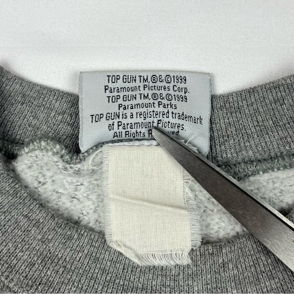 Vtg Top Gun Carowinds Mens Crewneck Sweatshirt XL 1999 Grey B8 - Picture 5 of 8